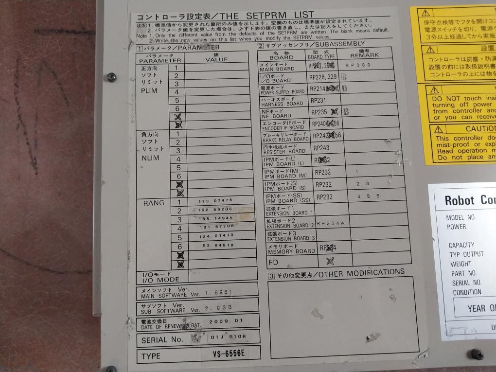 Denso Rc5-vse6Ba Cc-link Robot Controller Vs-6556E Capacity 1.85Kva