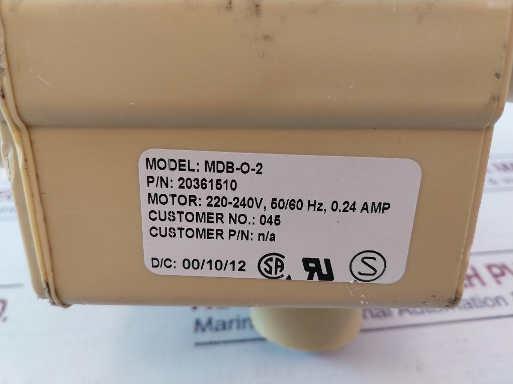 Depend-o-drain Mdb-o-2 Drain Valve 220-240V, 50/60Hz, 0.24Amps