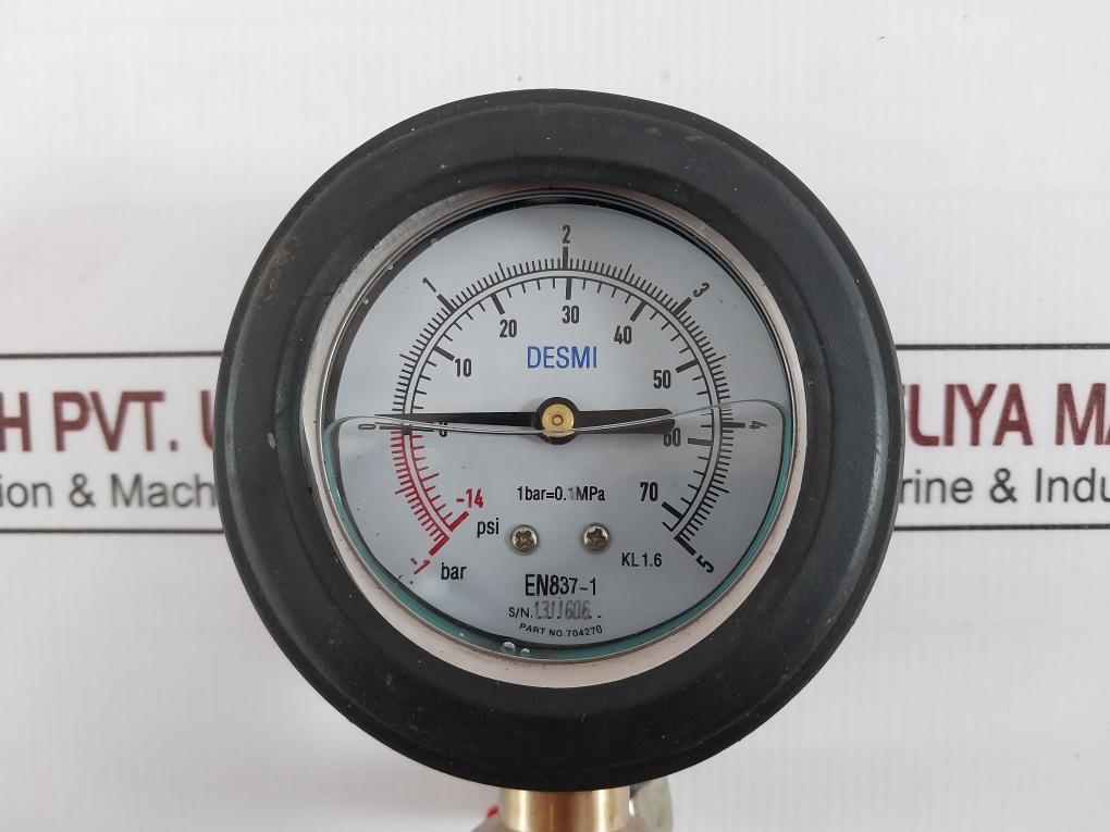 Desmi En837-1 Pressure Gauge 704270 0.1Mpa Kl 1.6 -14 To 70 Psi -1 To 5 Bar