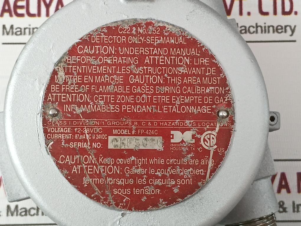 Detcon Fp-424C Combustible Gas Sensor 12-28Vdc 4–20 Ma Dc