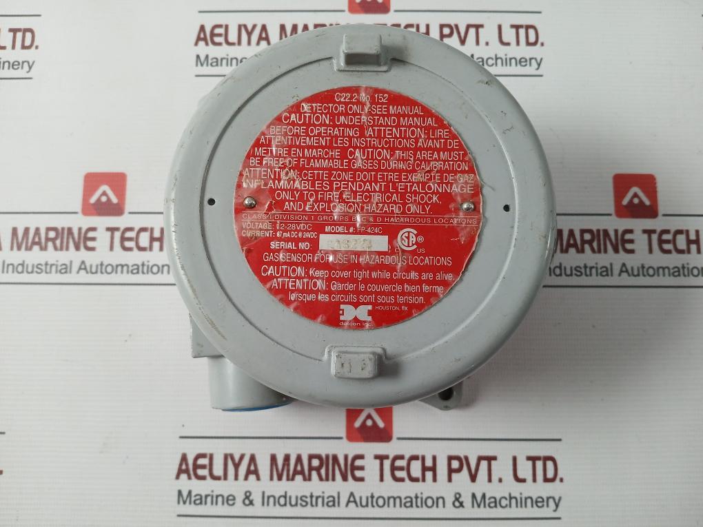 Detcon Fp-424C Combustible Sensor 87 Ma Dc At 24Vdc 4-20 Madc