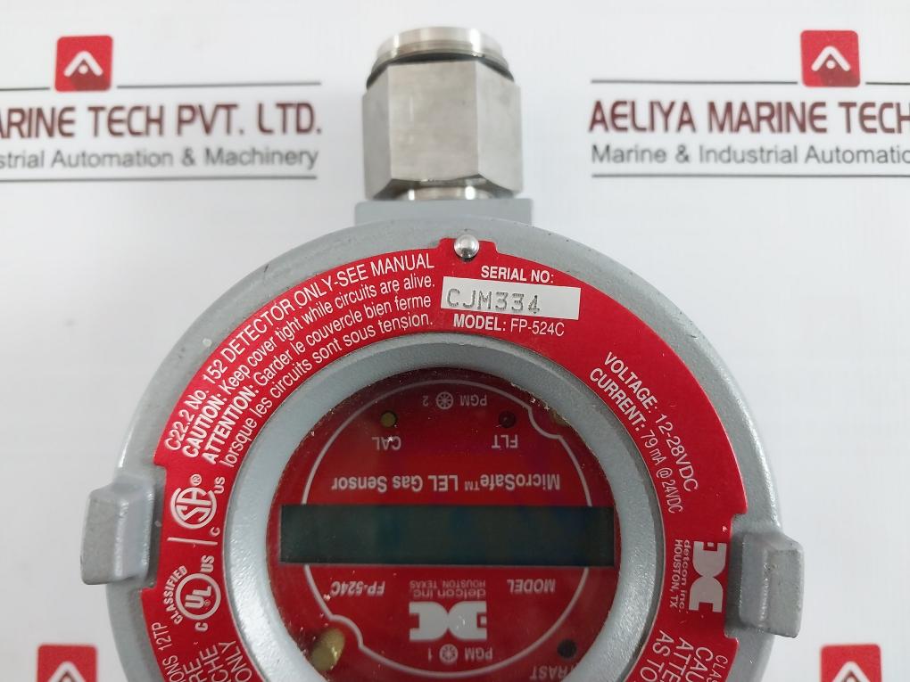 Detcon Fp-524C Microsafe Lel Gas Sensor 16431Aaeb, Spm26129 1109 (Not Working)