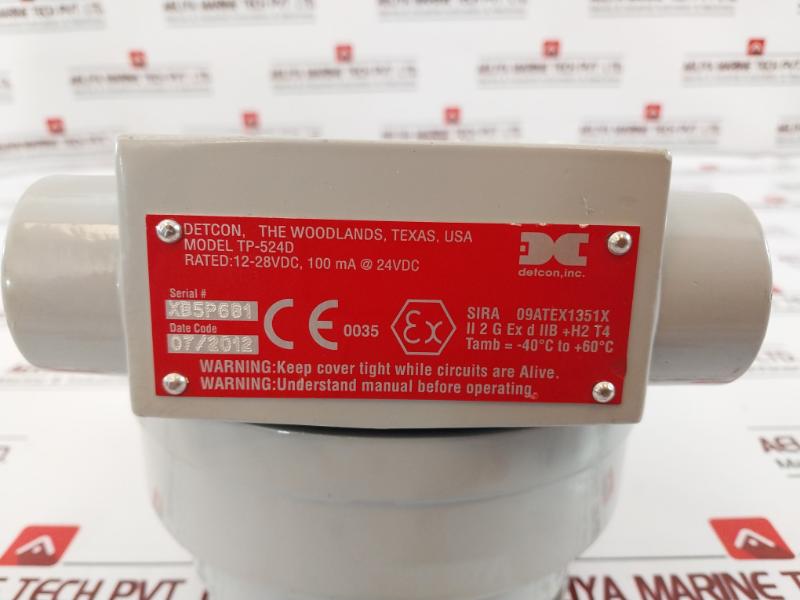 Detcon Tp-524D Microsafe Gas Sensor 925-0154D0-100 -40°C To +60°C