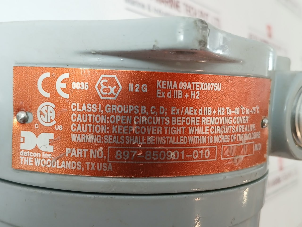 Detcon Tp-700 Hydrogen Sulfide Gas Sensor W/ Transmitter Module 22.5-28Vdc 94V-0