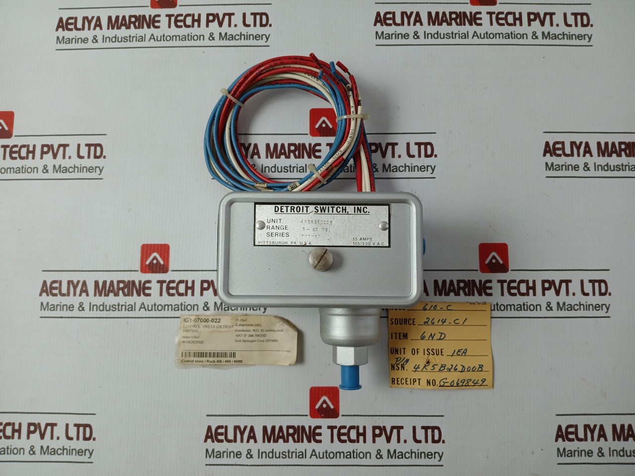 Detroit Switch 4K5B26D00B Industrial Pressure Control Switch 115/230 Vac