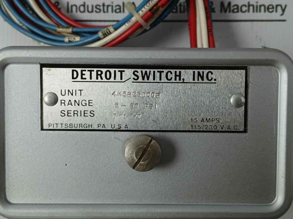 Detroit Switch 4K5B26D00B Industrial Pressure Control Switch 115/230 Vac