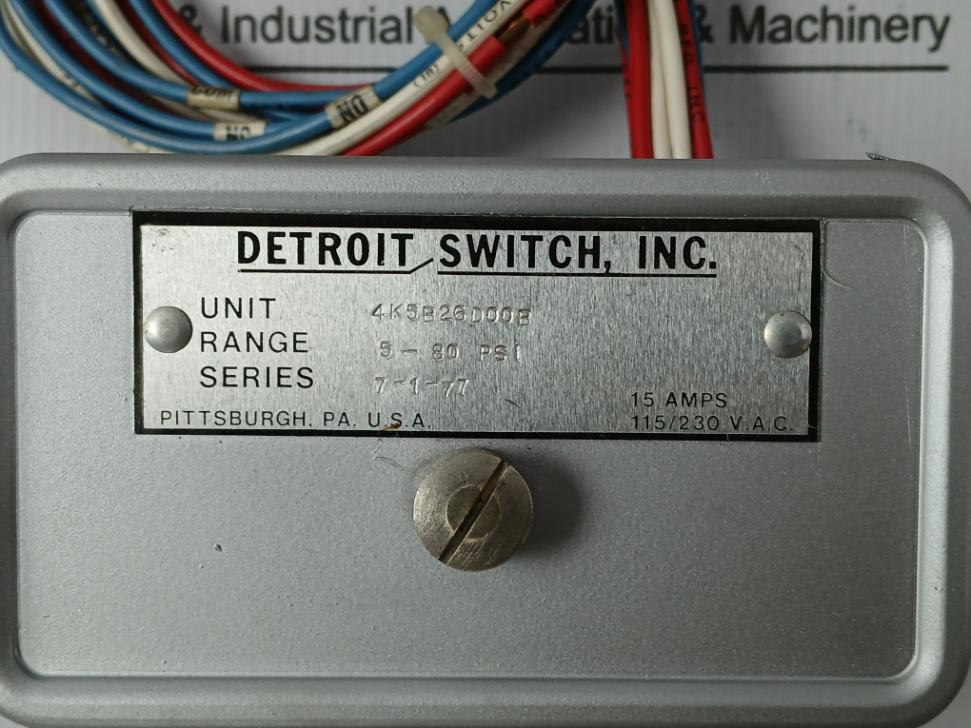 Detroit Switch 4K5B26D00B Industrial Pressure Control Switch 115/230 Vac