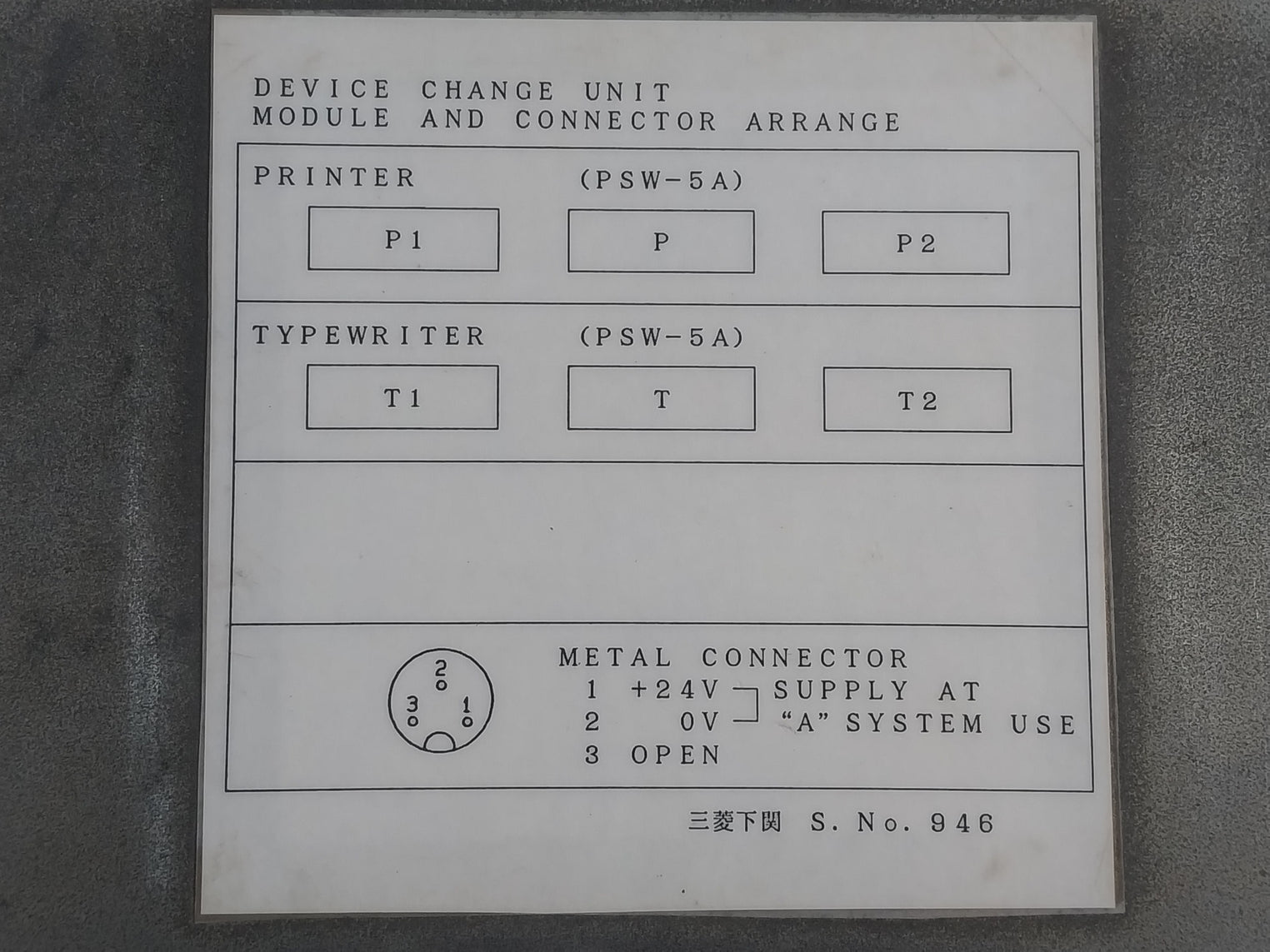 Device Change Unit Jrcs 24V