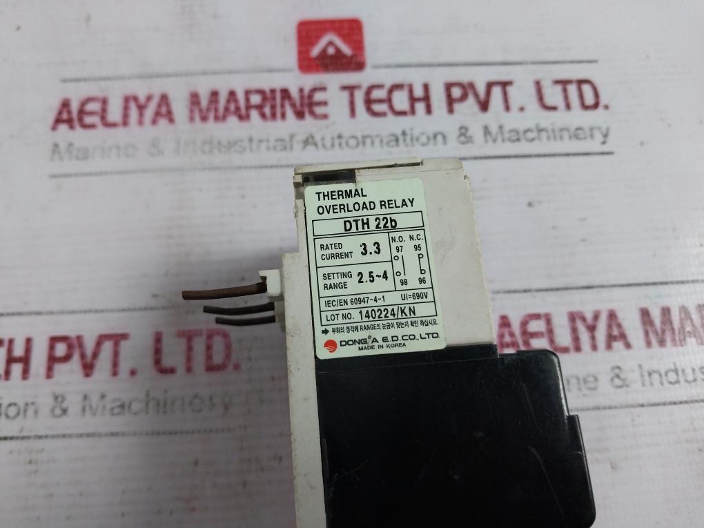 Devico Dth-22B Thermal Overload Relay Iec/En 60947-4-1 690V 2.5A-4A