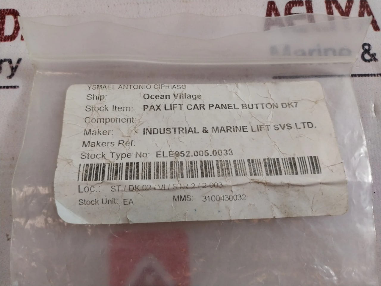 Dewhurst 003042-602400 Red Push Button 24V