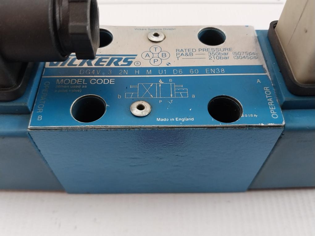 Dg4V 3 2N H M U1 D6 60 En38 Vickers Directional Control Valve