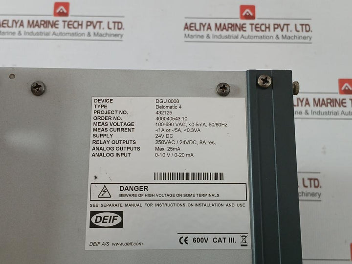 Dgu 0008 Delomatic 4 Control Panel Input 0-10V/0-20Ma Deif