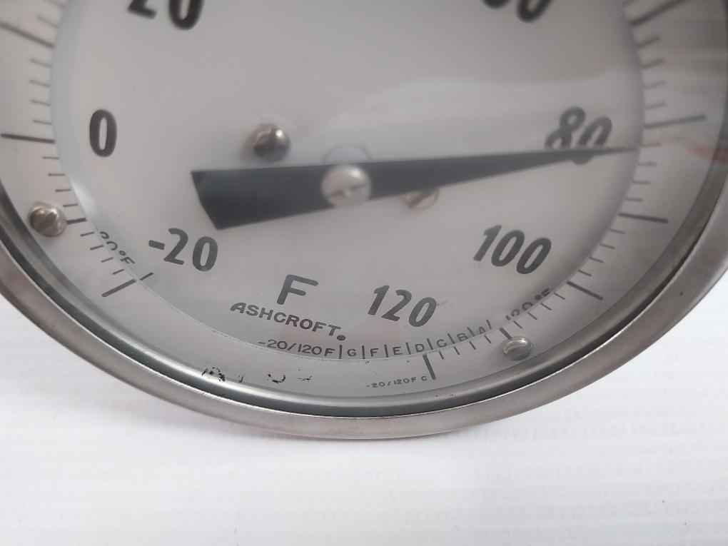 Dial Thermometer Dial Size:80 Mm -20 To 120 F Brand Ashcroft