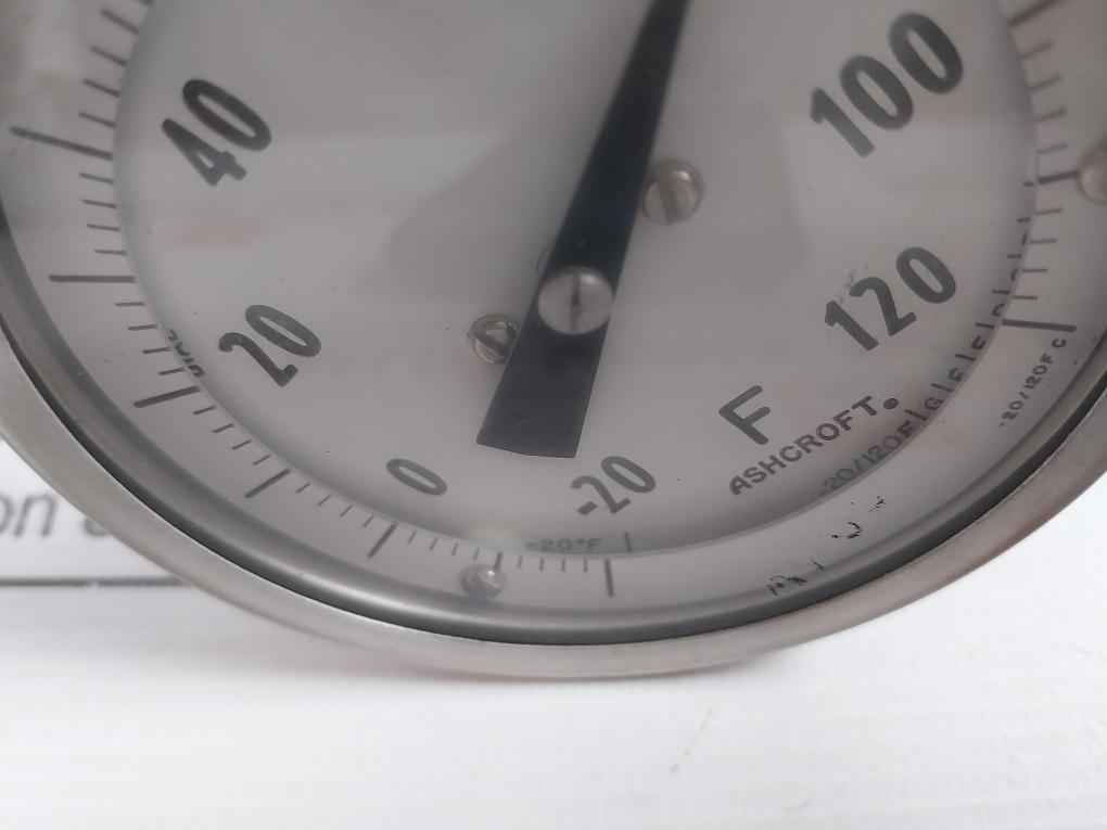 Dial Thermometer Dial Size:80 Mm -20 To 120 F Brand Ashcroft