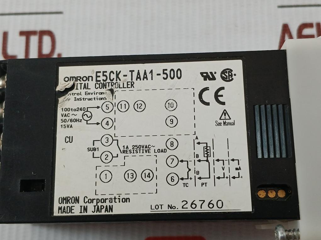 Digital Controller 100 To 240Vac-50/60Hz Omron E5Ck-taa1-500