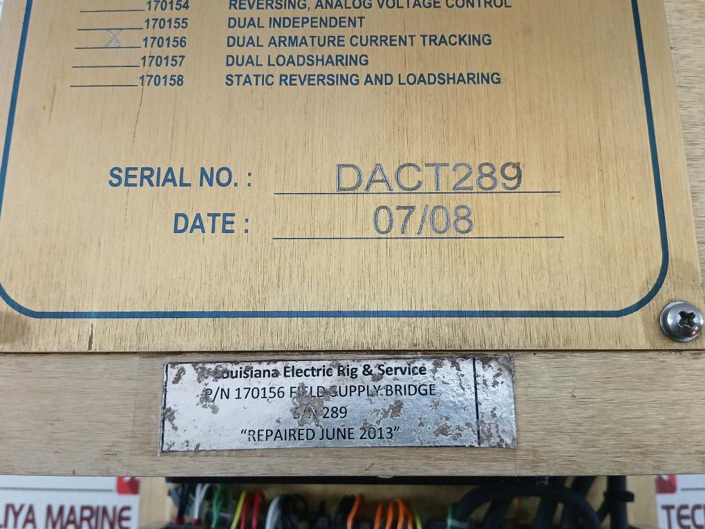 Digital Dc Motor Field Supply Module 170156 Louisiana Electric 160095, 160102