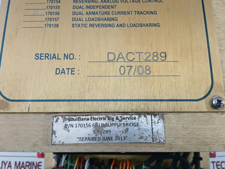 Digital Dc Motor Field Supply Module 170156 Louisiana Electric 160095, 160102