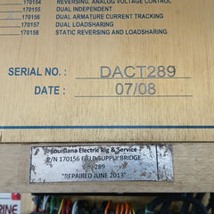 Digital Dc Motor Field Supply Module 170156 Louisiana Electric 160095, 160102