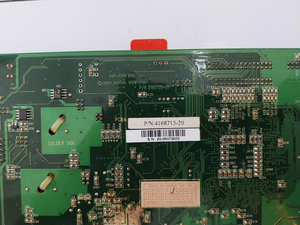 Digital View 0168700-01 Svp-1280 Dvi Controller Board 4168715-20