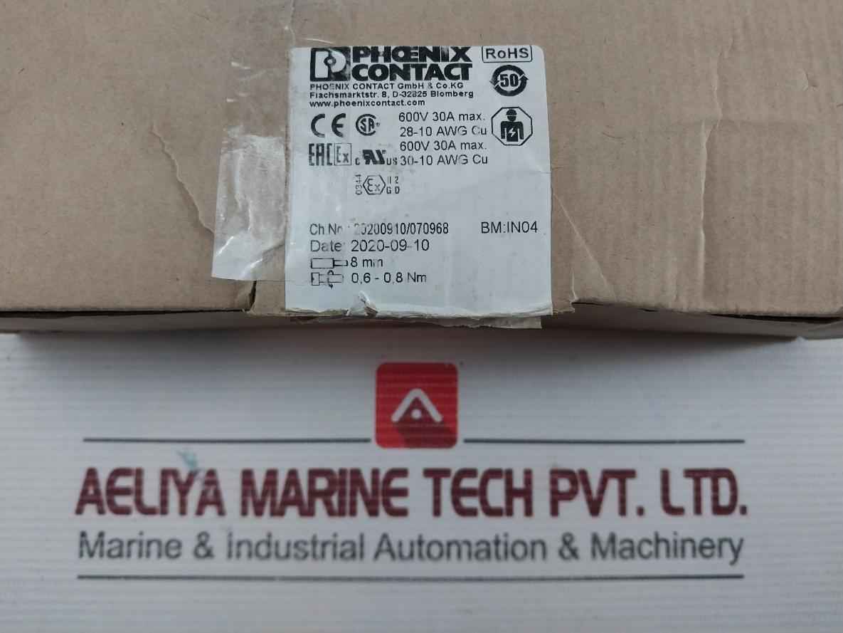 Din Rail Terminal Block Uk5N Phoenix Contact 600V 30A Max (1 Box=50Pcs)