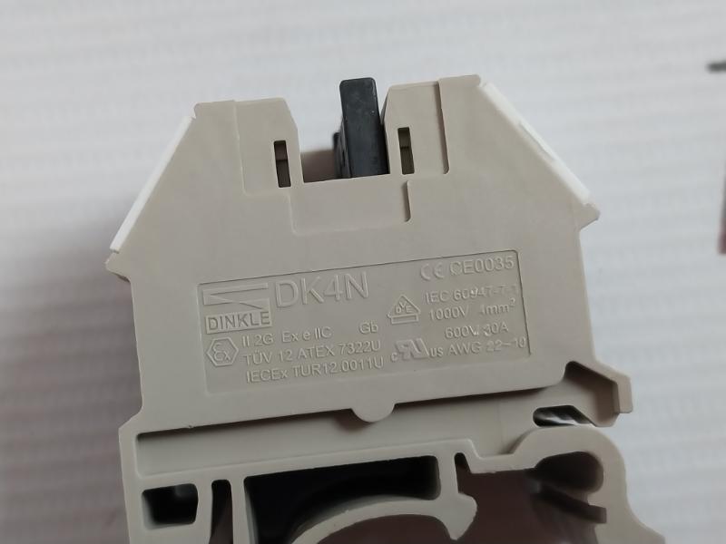 Dinkle Dk4N Din Rail Terminal Block 1000V 4Mm2 600V 30A Awg 22-10
