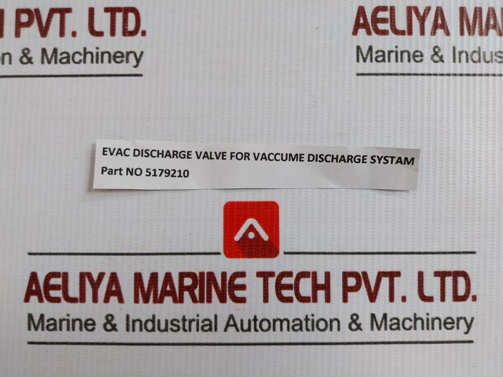Discharge Valve For Vacuum Discharge System Evac 5179210
