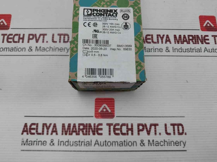 Disconnect Terminal Block 300V 20A Max Phoenix Contact Ut 2,5-mt (1Box = 50Pcs)