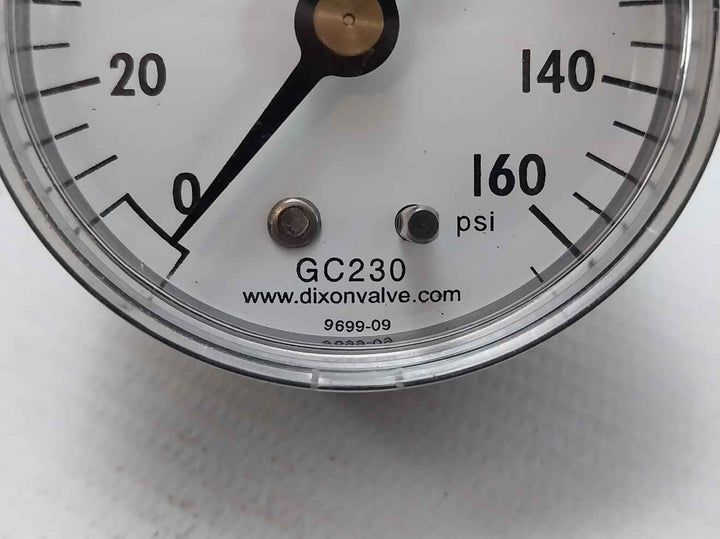 Dixon Gc230 Abs Standard Dry Center Back Mount Gauge 0-160 Psi