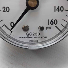 Dixon Gc230 Abs Standard Dry Center Back Mount Gauge 0-160 Psi