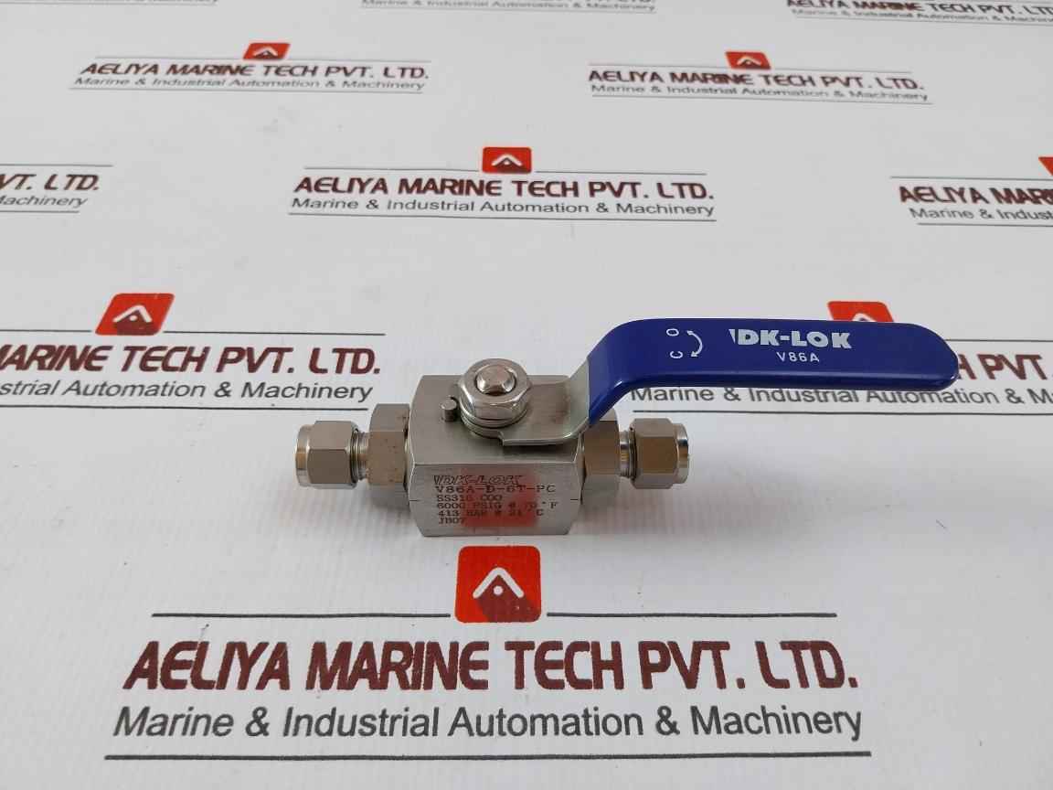 Dk-lok V86A-d-6T-pc Ball Valve 6000 Psig 413 Bar