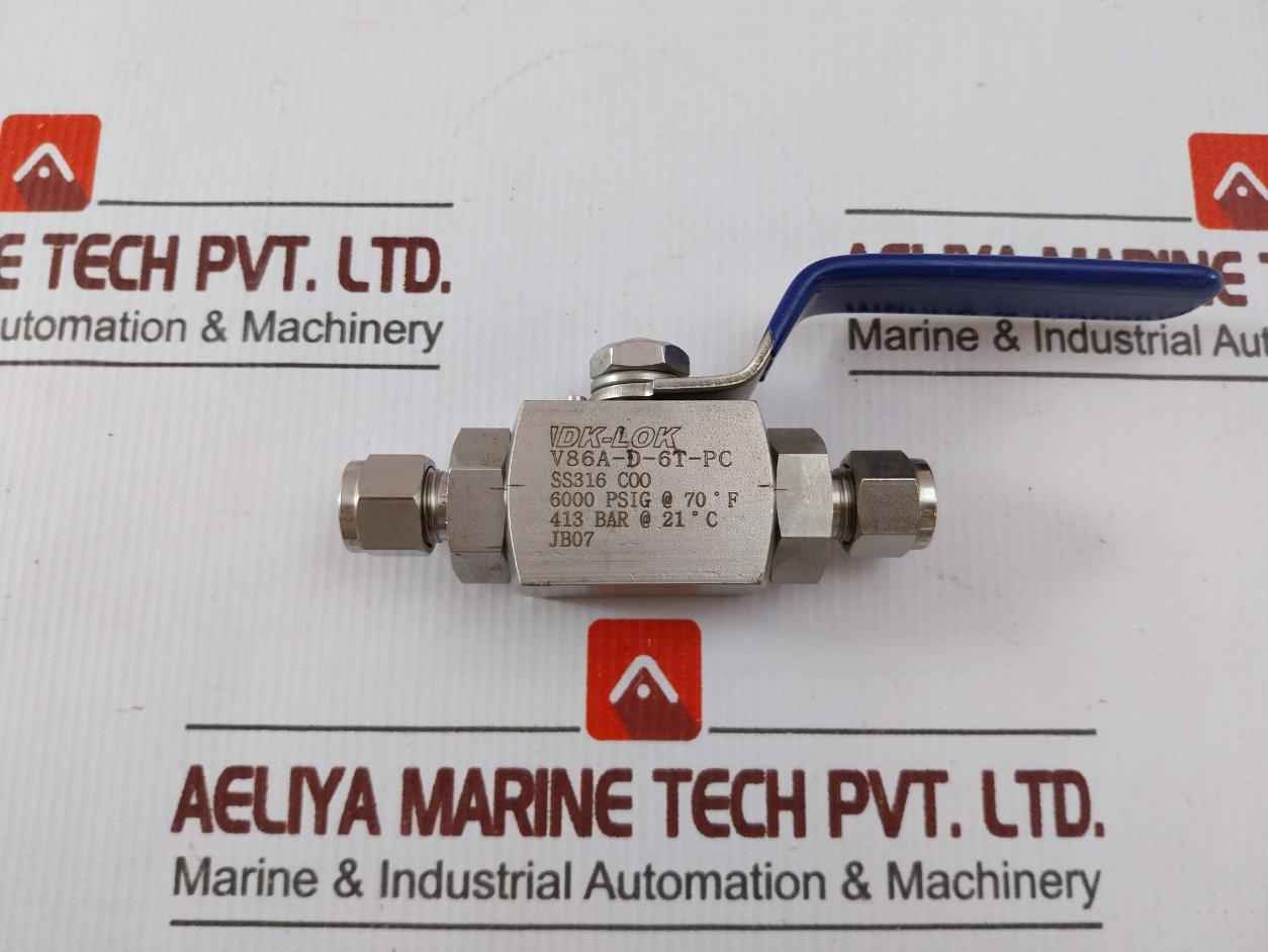 Dk-lok V86A-d-6T-pc Ball Valve 6000 Psig 413 Bar