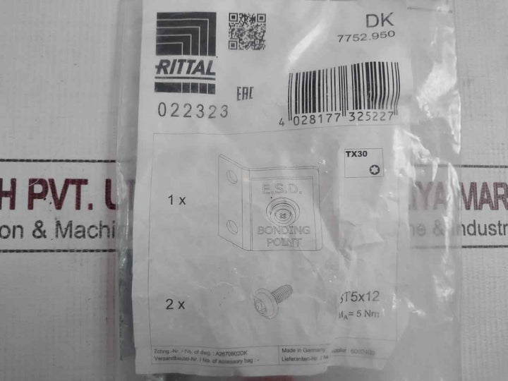 Rittal Dk 7752.950 E.S.D.Connection Bonding Point Ma=5 Nm St5 X 12