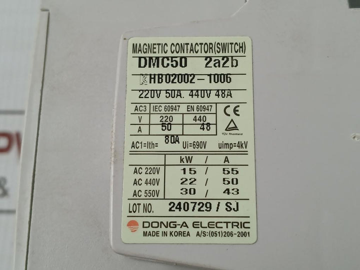 Dmc50 2A2B Dong-a Electric Magnetic Contactor
