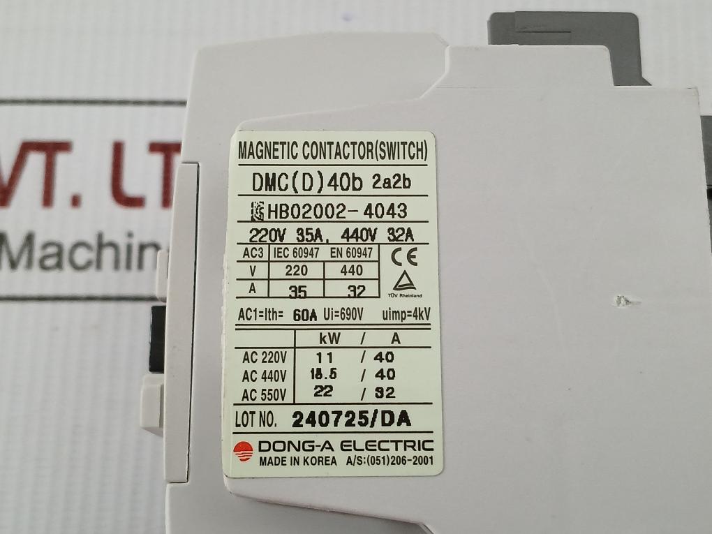 Dmc(D)40B 2A2B Magnetic Contactor 220V 50-60Hz Dong-a