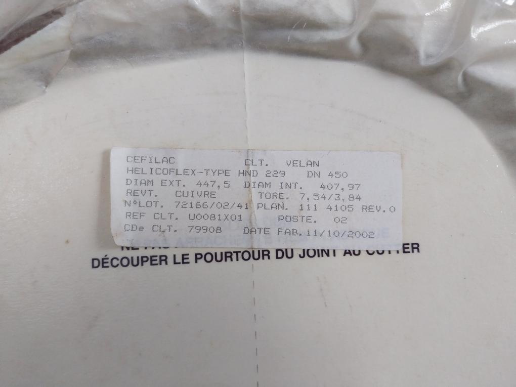 Dn-450 Metallic Seal Gasket Cefilac