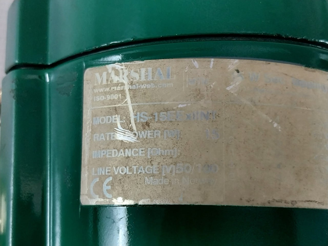 Dnh Hs-15Eexiin(T) Marshal Loudspeaker 15W 100V 150-20000Hz