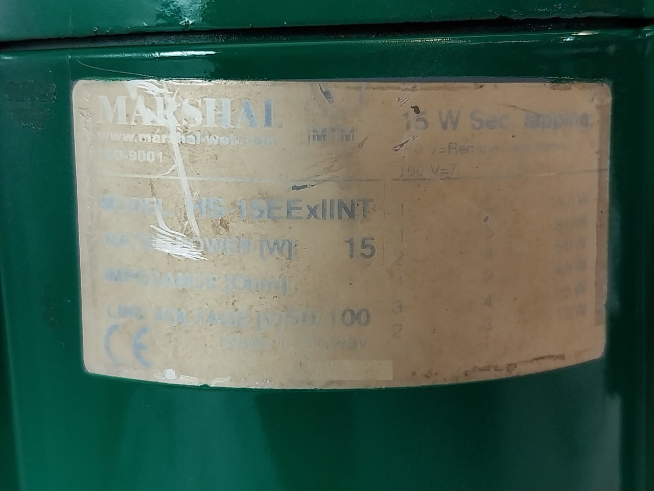 Dnh Hs-15Eexiin(T) Marshal Loudspeaker 15W 100V 150-20000Hz