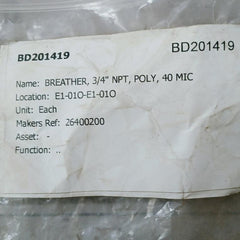 Donaldson P562481 Air Breather Hydraulic 3/4” Npt, 40 Micron