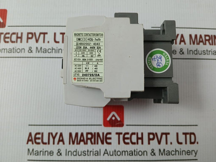 Dong-a Electric Magnetic Contactor 690V/60A Part No Dmc(D)40B 2A2B