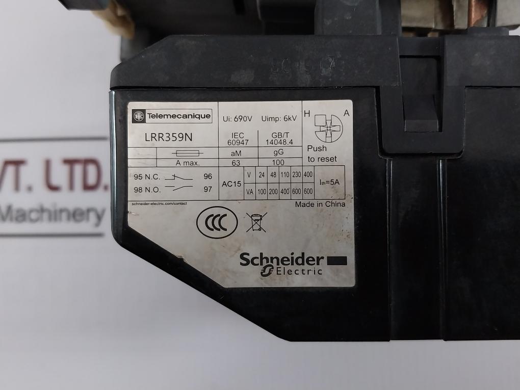 Schneider Donga Dmc 65 Magnetic Contactor With Lrr359N Thermal Overload Relay