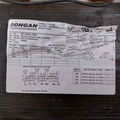 Dongan Es-30360.700D Three-phase Isolation Transformer 50/60 Hz E78234