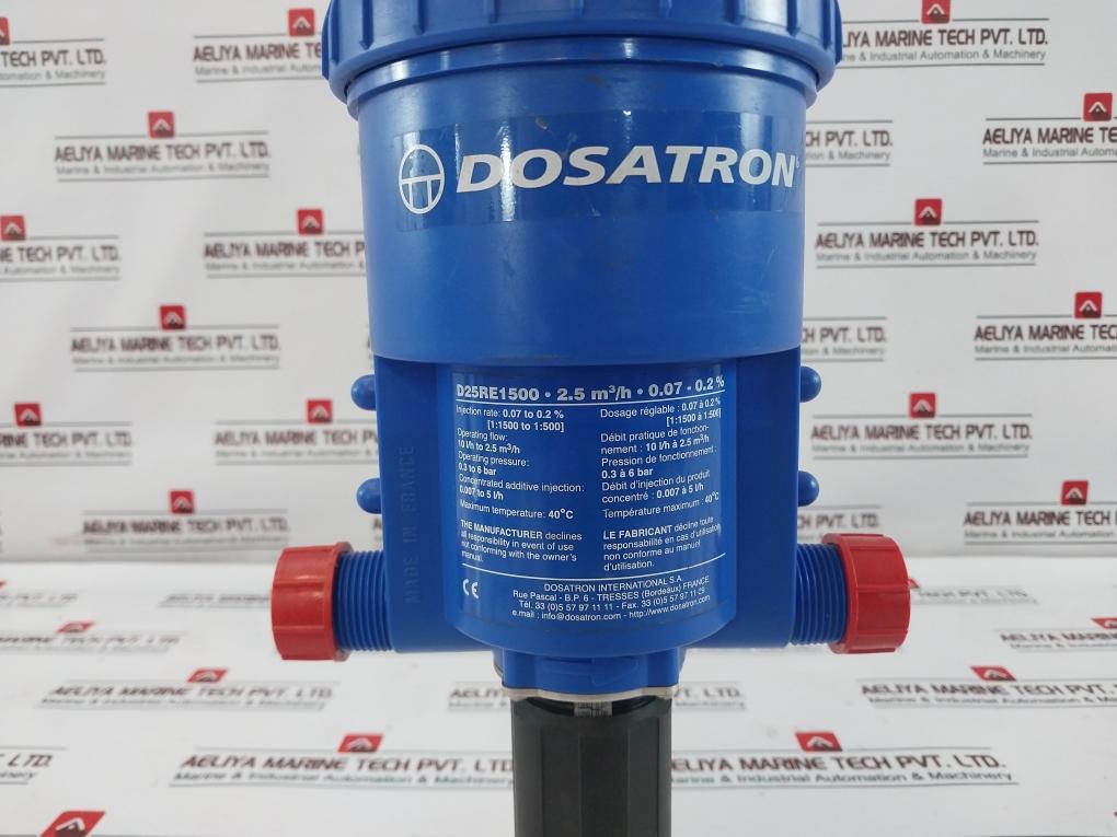 Dosatron D25RE1500 Dosing Pump 10 l/h to 2.5 m3/h 0.3 to 6 Bar