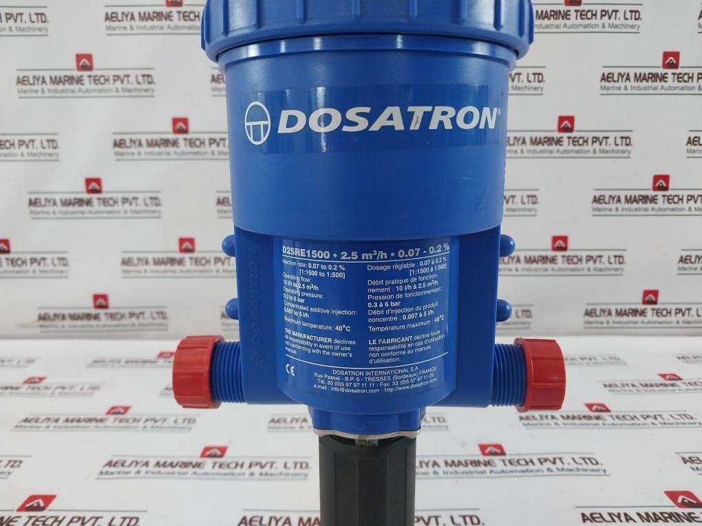 Dosatron D25RE1500 Dosing Pump 10 l/h to 2.5 m3/h 0.3 to 6 Bar