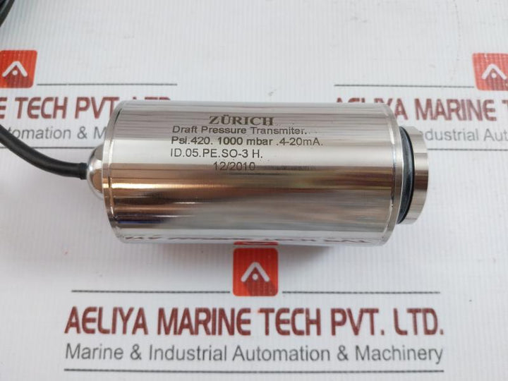Draft Pressure Transmitter Psi.420 1000 Mbar 4-20Ma Zurich Id.05.Pe.So-3 H