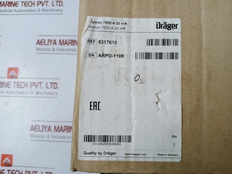 Drager 8317610 Polytron 7000 Display Transmitter Toxic Gase & Oxygen Detector 4
