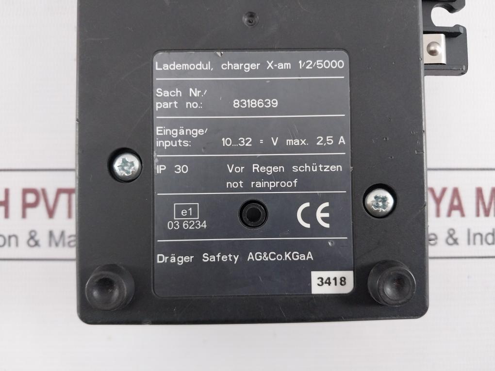 Drager 8318639 Charger 10–32 Vdc 2.5A Ip30