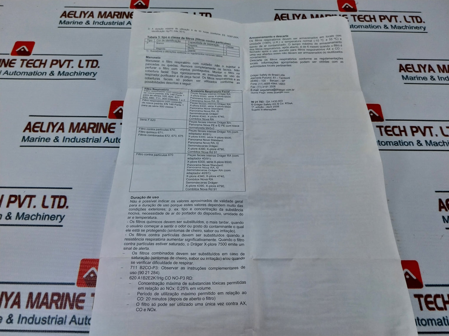 Drager 940 Gas Combination Filter 900 A2P2