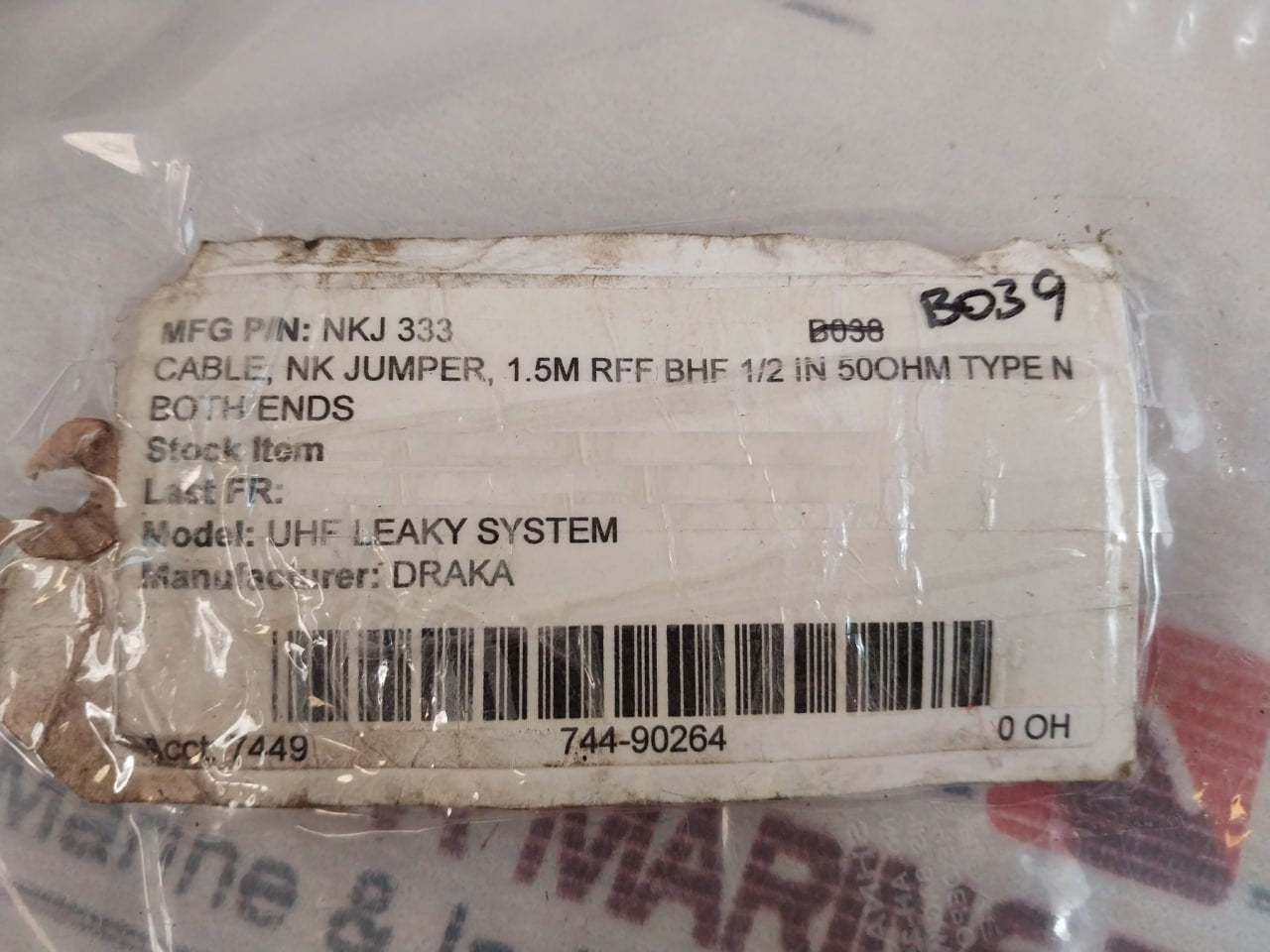 Draka NKJ333.02BHF Nk Jumper Cable 1.5m Rff Bhf 1/2 In 50ohm Type N Both Ends