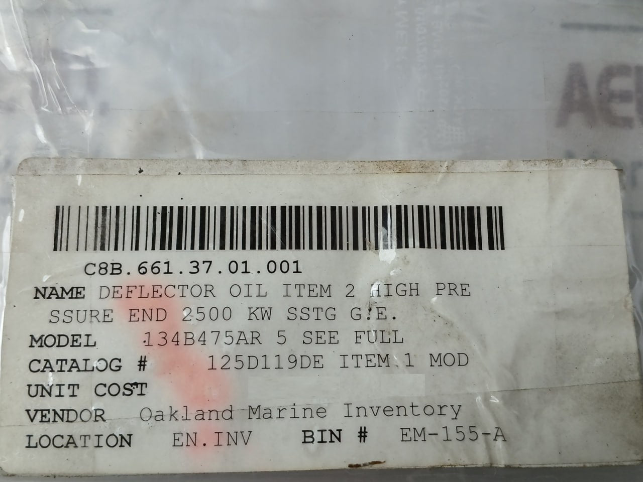 Dresser-rand 134B475Ar 5 Steam Turbine Oil Baffle Set Obr59-134B475Arg-2 Rev E