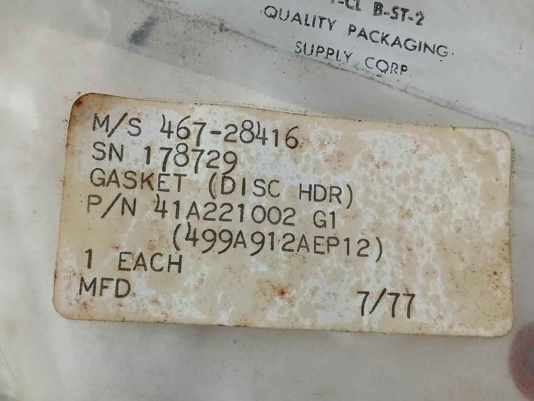 Dresser 41A221002 G1 Gasket (Disc Header) Grade 27